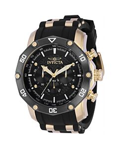 Men's Pro Diver Chronograph Stainless Steel and Silicone and Polyurethane Black Dial Watch