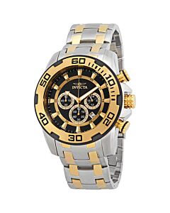 Men's Pro Diver Chronograph Stainless Steel Black and Gold Dial