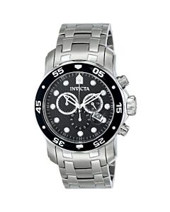 Men's Pro Diver Chronograph Stainless Steel Black Carbon Fiber Dial Watch