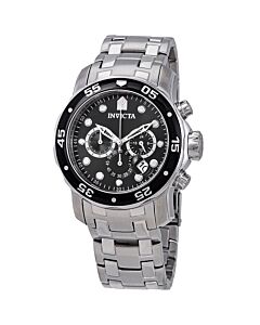 Men's Pro Diver Chronograph Stainless Steel Black Dial Stainless Steel