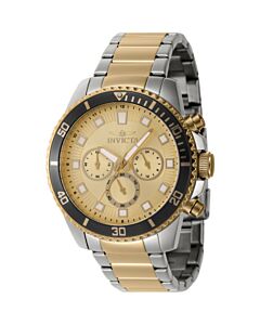 Men's Pro Diver Chronograph Stainless Steel Gold-tone Dial Watch