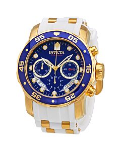 Men's Pro Diver Chronograph White Polyurethane with Gold-plated accents Mother of Pearl Dial