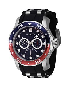 Men's Pro Diver Silicone and Stainless Steel Blue Dial Watch
