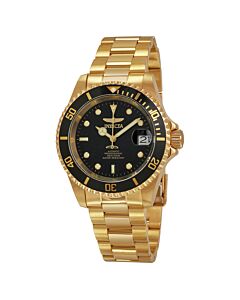 Men's Pro Diver Automatic 18K Gold Plated SS Black Dial