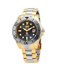 Men's Pro Diver Stainless Steel Black Mother of Pearl Dial