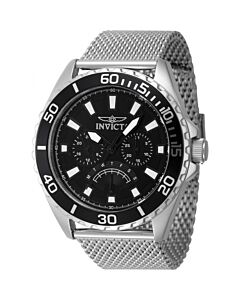 Men's Pro Diver Stainless Steel Mesh Black Dial Watch