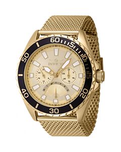 Men's Pro Diver Stainless Steel Mesh Gold-tone Dial Watch