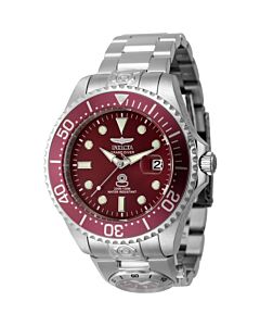 Men's Pro Diver Stainless Steel Red Dial Watch