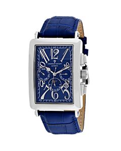 Men's Prodigy Leather Blue Dial Watch