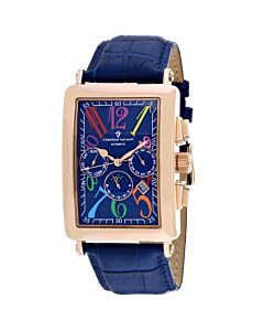 Men's Prodigy Leather Blue Dial Watch