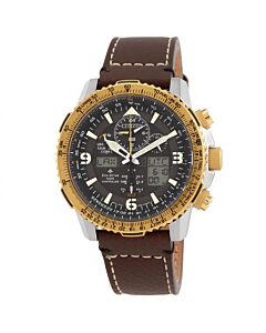 Men's Promaster Chronograph Calf Leather Black Dial Watch