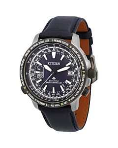 Men's Promaster Leather Blue Dial Watch