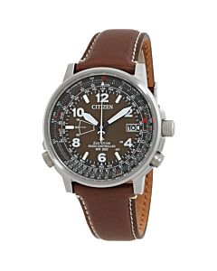 Men's Promaster Sky Leather Brown Dial Watch