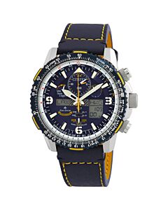 Men's Promaster Skyhawk A-T Chronograph Leather Dark Blue Dial Watch