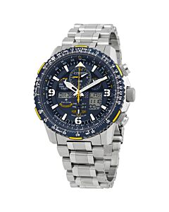 Men's Promaster Skyhawk A-T Chronograph Stainless Steel Blue Dial Watch