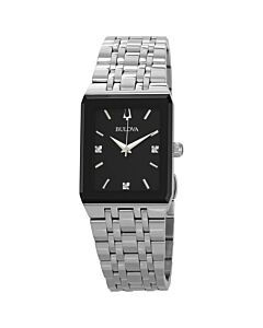 Men's Quadra Stainless Steel Black Dial Watch