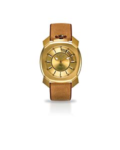 Men's Quartz Frame One Leather Gold Dial Watch