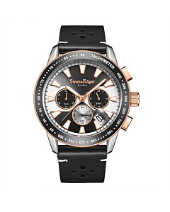 Men's Racer Chronograph Leather Two-tone Dial Watch