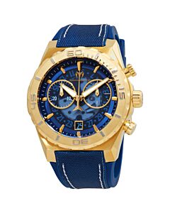 Men's Reef Chronograph Silicone with a Blue Nylon Top Blue Dial Watch