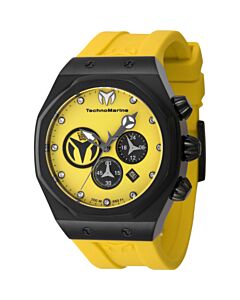 Men's Reef Chronograph Silicone Yellow and Black Dial Watch