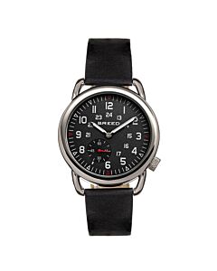 Men's Regulator Leather Black Dial Watch