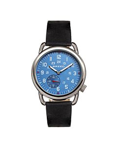 Men's Regulator Genuine Leather Blue Dial Watch