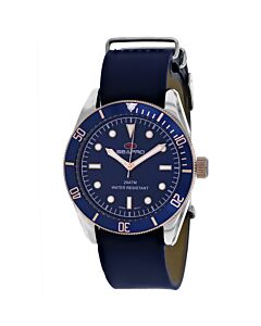 Men's Revival Leather Blue Dial Watch
