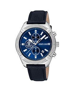 Men's Robusto Chronograph Leather Blue Dial Watch