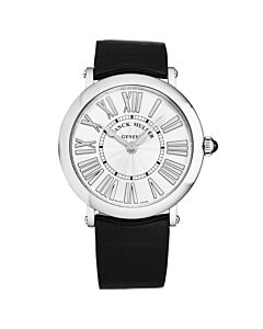 Mens-Round-Leather-Silver-tone-Dial-Watch