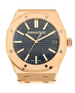 Men's Royal Oak 18kt Rose Gold Blue Dial Watch