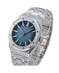 Men's Royal Oak 18kt White Gold Blue Dial Watch