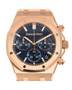 Men's Royal Oak Chronograph 18kt Rose Gold Blue Dial Watch