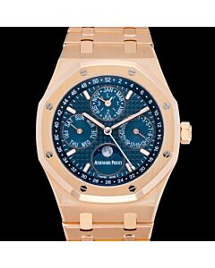 Men's Royal Oak Perpetual Calendar 18kt Rose Gold Blue Dial Watch
