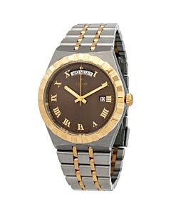 Men's Royal Stainless Steel with 18kt Yellow Gold Links Chocolate Brown Dial Watch