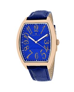 Men's Royalty II Leather Blue Dial Watch