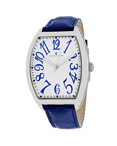 Men's Royalty II Leather White Dial Watch