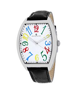 Men's Royalty II Leather White Dial Watch