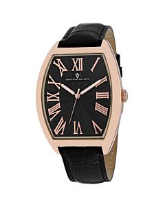 Men's Royalty Leather Black Dial Watch
