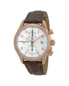 Men's Runabout Chronograph Leather Silver Dial