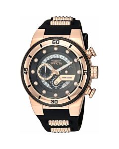 Men's S1 Rally Chronograph Black Silicone and Rose Gold-tone Stainless Steel Black Dial