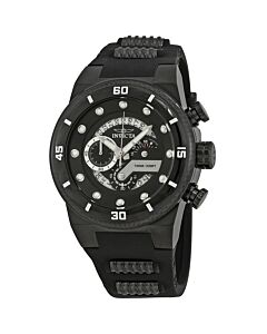 Men's S1 Rally Chronograph Black Silicone and Black Ion-plated Black Dial
