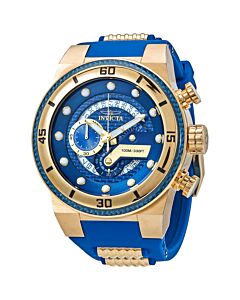 Men's S1 Rally Chronograph Silicone with Yellow Gold-plated Blue Dial