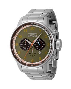 Men's S1 Rally Chronograph Stainless Steel Light Green and Brown and White Dial Watch