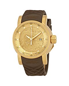 Men's S1 Rally Yakuza Automatic Brown Silicone Gold-Tone Dial