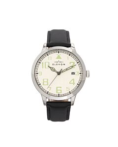 Men's Sabre Leather White Dial Watch