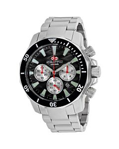 Men's Scuba Dragon Diver Limited Edition 1000 Meters Chronograph Stainless Steel Black Dial Watch