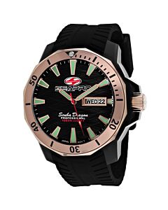 Men's Scuba Dragon Diver Limited Edition 1000 Meters Silicone Black Dial Watch