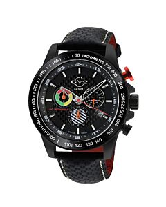 Men's Scuderia Chronograph Leather Black (Carbon Fiber) Dial Watch
