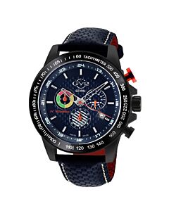 Men's Scuderia Chronograph Leather Blue Dial Watch