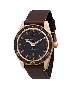 Men's Seamaster (Calfskin) Leather Brown Dial Watch